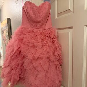 Betsey Johnson Pink Strapless Ruffled Dress